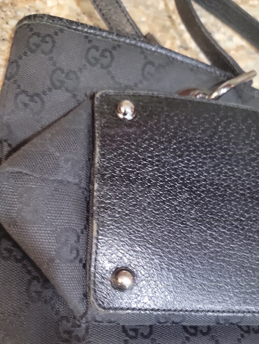 🌵Gucci Black GG Monogram Tote with Silver Hardware - Picture 15 of 15